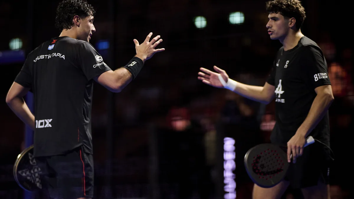 Agustín Tapia and Arturo Coello high-five during their Kuwait Major 2026 second-round win