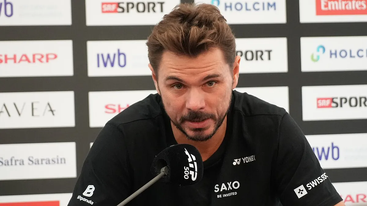 Stan Wawrinka at his press conference before the Swiss Indoors Basel 2026, his final tournament