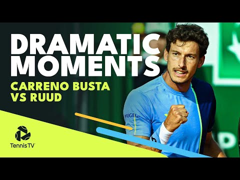 Dramatic Moments In Carreno Busta vs Ruud Rollercoaster | Barcelona 2022 Highlights