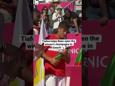 Tiafoe Helps Baez Open The Winner's Champagne at the Estoril Tennis!