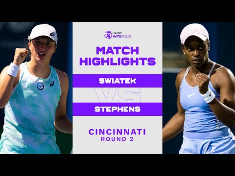 Iga Swiatek vs. Sloane Stephens | 2022 Cincinnati Round 2 | WTA Match Highlights