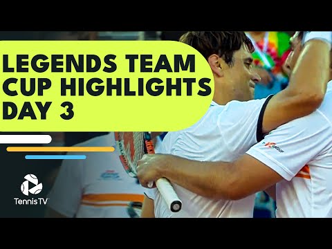 Ferrer Takes On Baghdatis; Hewitt, Robredo, Haas & Stepanek Play | Legends Team Cup Highlights Day 3