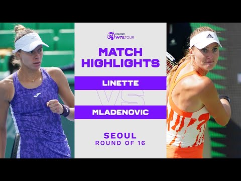 Magda Linette vs. Kristina Mladenovic | 2022 Seoul Round of 16 | WTA Match Highlights