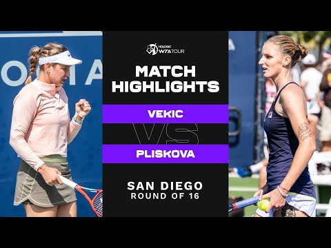 Donna Vekic vs. Karolina Pliskova | 2022 San Diego Round of 16 | WTA Match Highlights