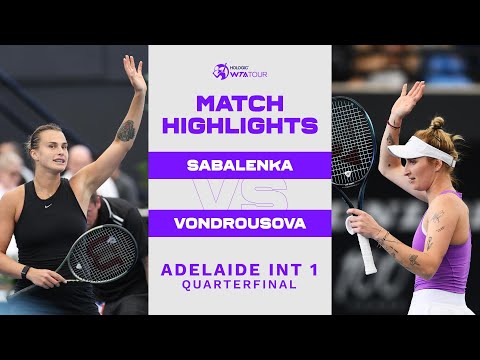 Aryna Sabalenka vs. Marketa Vondrousova | 2023 Adelaide International 1 | WTA Match Highlights