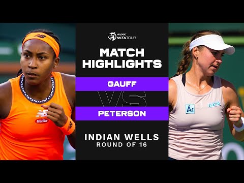 Coco Gauff vs. Rebecca Peterson | 2023 Indian Wells Round of 16 | WTA Match Highlights