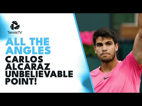 All The Angles: Carlos Alcaraz Unbelievable Point vs Jannik Sinner | Indian Wells 2023