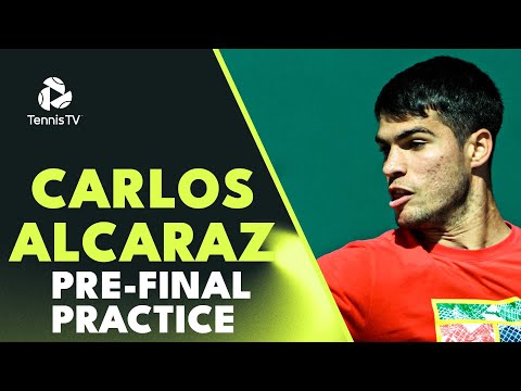 Carlos Alcaraz Court Level Practice Before Final vs Medvedev! | Indian Wells 2023