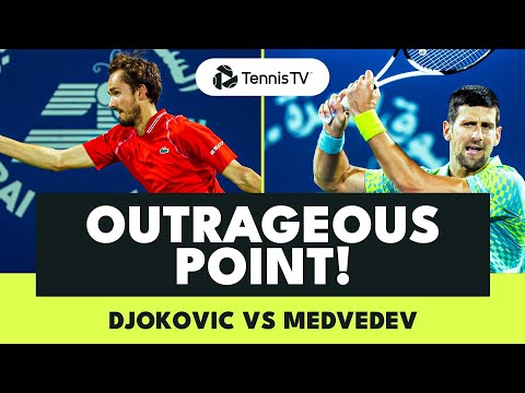 All The Angles Of OUTRAGEOUS Djokovic vs Medvedev Point! | Dubai 2023