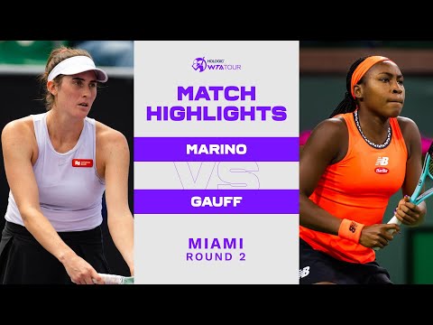 Rebecca Marino vs. Coco Gauff | 2023 Miami Round 2 | WTA Match Highlights