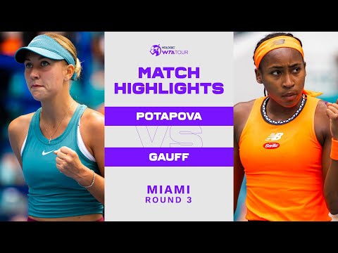 Anastasia Potapova vs. Coco Gauff | 2023 Miami Round 3 | WTA Match Highlights