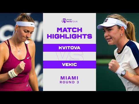 Petra Kvitova vs. Donna Vekic | 2023 Miami Round 3 | WTA Match Highlights