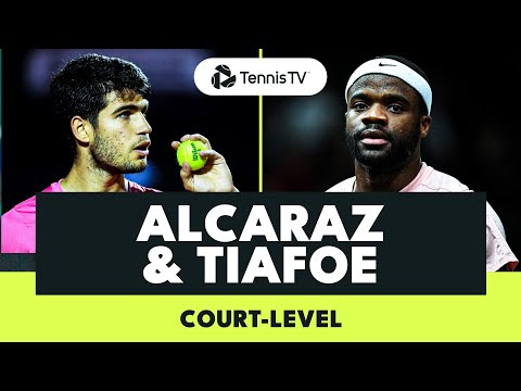 Carlos Alcaraz First Practice In Tennis Paradise | Alcaraz & Tiafoe Court-Level Practice