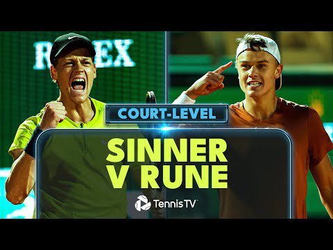 EPIC Jannik Sinner vs Holger Rune Court-Level Highlights | Monte Carlo 2023