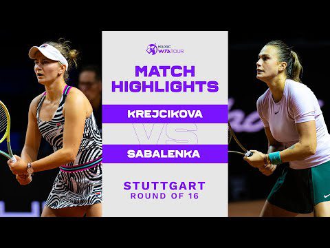 Barbora Krejcikova vs. Aryna Sabalenka | 2023 Stuttgart Round of 16 | WTA Match Highlights