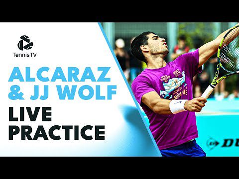 LIVE PRACTICE STREAM: Carlos Alcaraz and JJ Wolf Train In Madrid