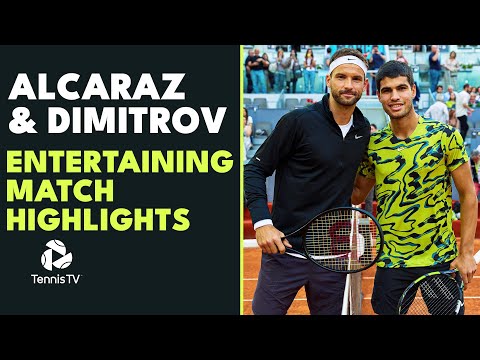 Carlos Alcaraz vs Grigor Dimitrov Entertaining Match Highlights | Madrid 2023