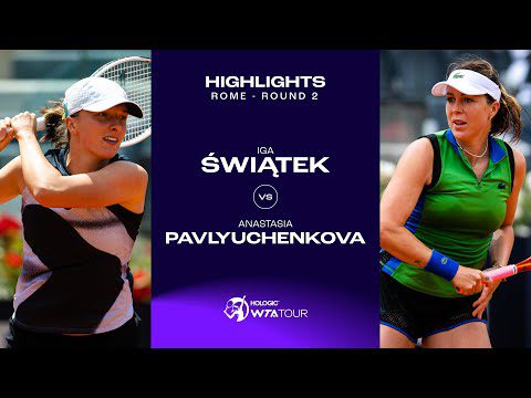 Iga Swiatek vs. Anastasia Pavlyuchenkova | 2023 Rome Round 2 | WTA Match Highlights