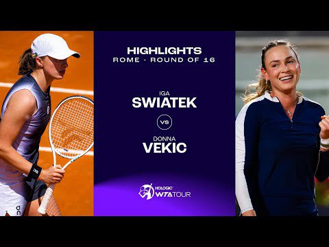 Iga Swiatek vs. Donna Vekic | 2023 Rome Round Of 16 | WTA Match Highlights