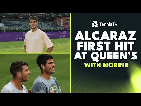 Carlos Alcaraz's First-Ever Practice At Queen's! | Highlights vs Cam Norrie