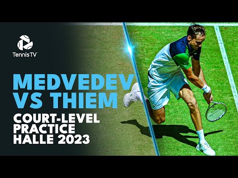 Daniil Medvedev vs Dominic Thiem | Court-Level Practice Halle 2023