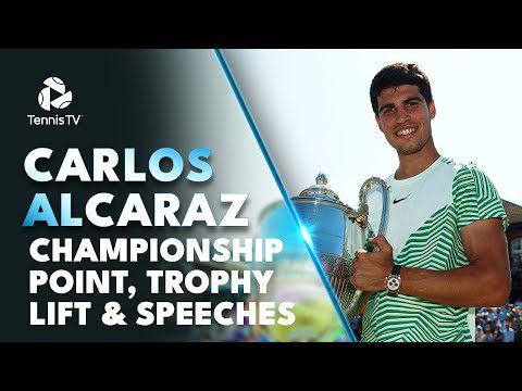 Carlos Alcaraz's Queen's Championship Point, Trophy Lift & Speeches