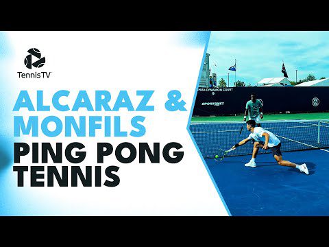 ENTERTAINING Carlos Alcaraz vs Gael Monfils Ping Pong Tennis | Toronto 2023