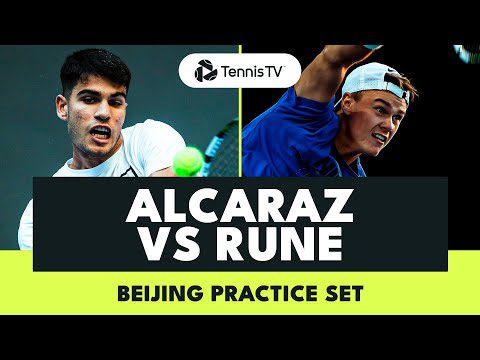 Carlos Alcaraz Plays Holger Rune In A Practice Set | Beijing 2023