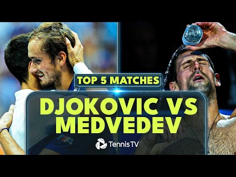 Top 5 EPIC Djokovic vs Medvedev Matches!