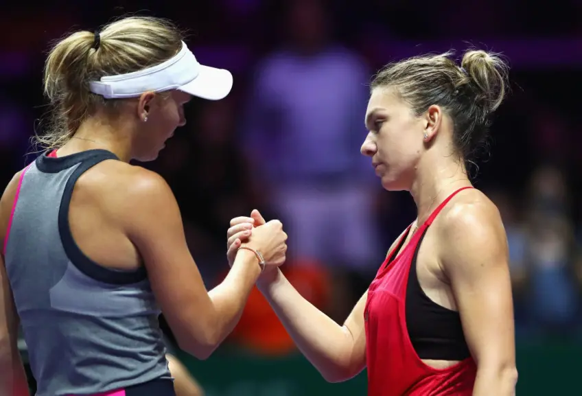 Caroline Wozniacki and Simona Halep