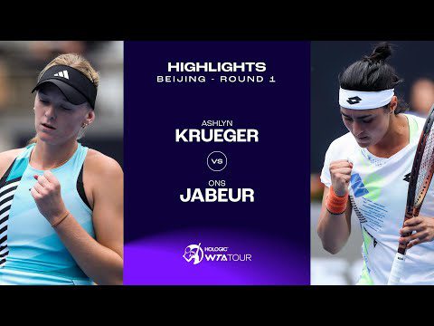 Ashlyn Krueger vs. Ons Jabeur | 2023 Beijing Round 1 | WTA Match Highlights