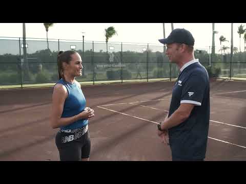 Monica Puig plays tennis at The Ritz-Carlton Grand Cayman | Destination Tennis 2023