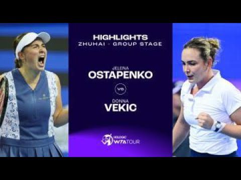 Jelena Ostapenko vs. Donna Vekic | 2023 Zhuhai Group Stage | WTA Match Highlights