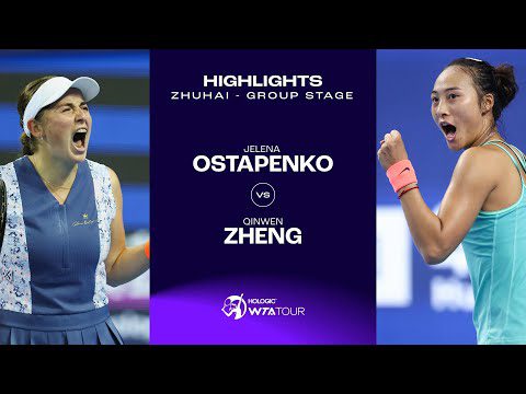 Jelena Ostapenko vs. Qinwen Zheng | 2023 Zhuhai Group Stage | WTA Match Highlights