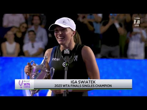 Iga Swiatek Ecstatic In Victory; WTA Finals Champion Speech