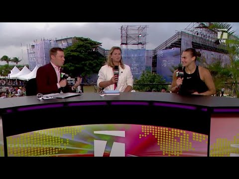 Aryna Sabalenka Feeling the Love from Fans in Cancun | 2023 WTA Finals RR Win Interview