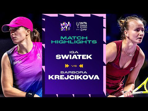 Iga Swiatek vs. Barbora Krejcikova | 2024 WTA Finals Riyadh Group Stage | Match Highlights