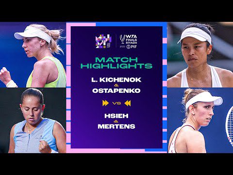 L. Kichenok & Ostapenko vs. Hsieh & Mertens | 2024 WTA Finals Group Stage | Match Highlights