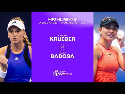 Ashlyn Krueger vs. Paula Badosa | 2025 Adelaide Round of 16 | WTA Match Highlights