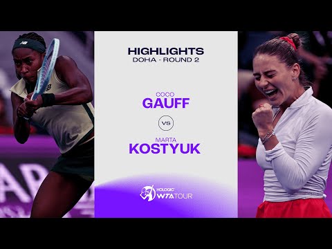 Gauff vs. Kostyuk | Doha 2025 Round 2 | WTA highlights